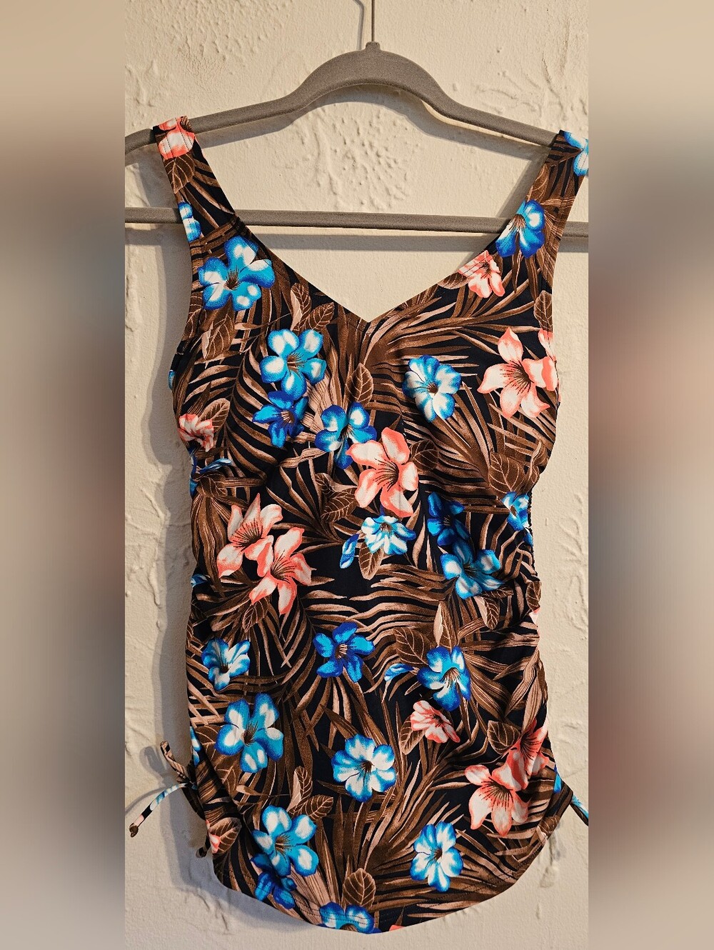 Lands' End Tankini Top Floral Print Women's Swim NWT Size 2